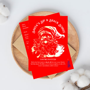 Santa's Sip & Snack Soiree Christmas Party Invitation