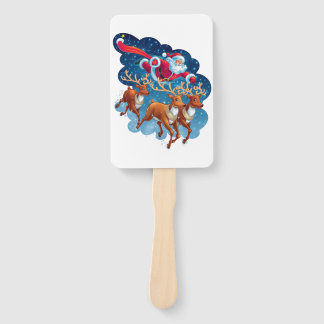Santa's Sleigh Adventure Hand Fan