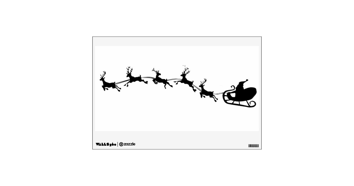 santa and his reindeer silhouette