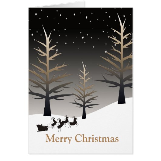 Santa's Sleigh and Tree Silhouette Christmas (Front)