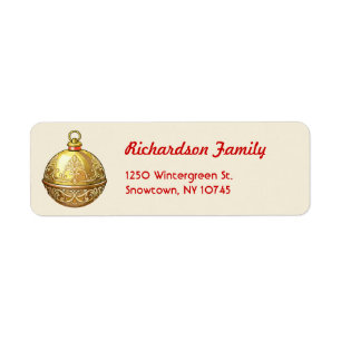 Santa's Sleigh Bell Return Address Labels