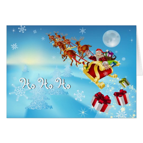 Santa's Sleigh Christmas Card