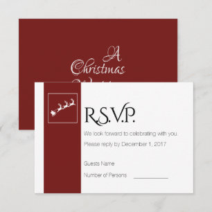 Santa's Sleigh Christmas Wedding RSVP Card