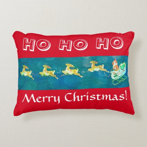 Santas Sleigh Decorative Pillow
