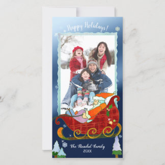 Santa's Sleigh Festive Holiday Photo Card