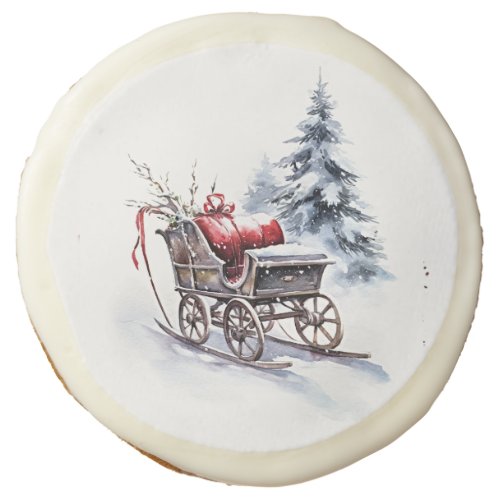 Santas Sleigh Frosted Sugar Cookie