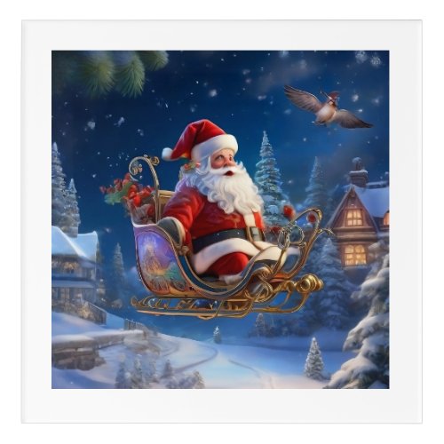 Santas Sleigh in Snowy Splendor Acrylic Print