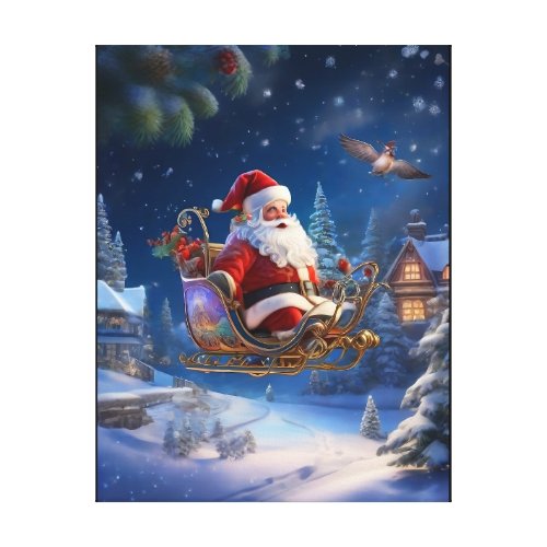 Santas Sleigh in Snowy Splendor Canvas Print