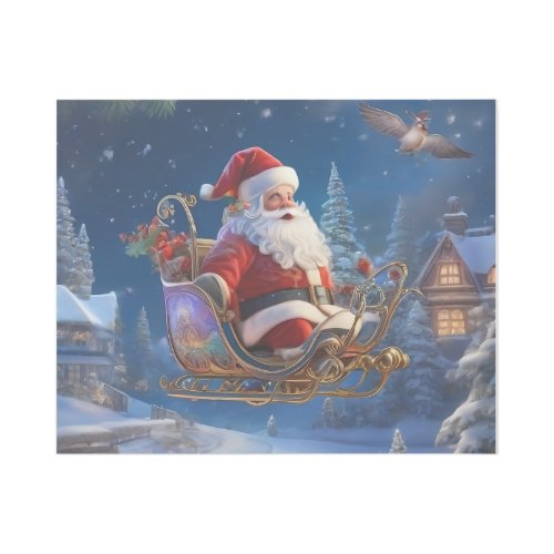 Santas Sleigh in Snowy Splendor Gallery Wrap