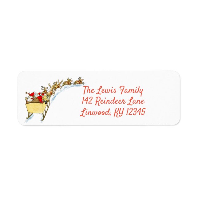 Santa's Sleigh Label (Front)
