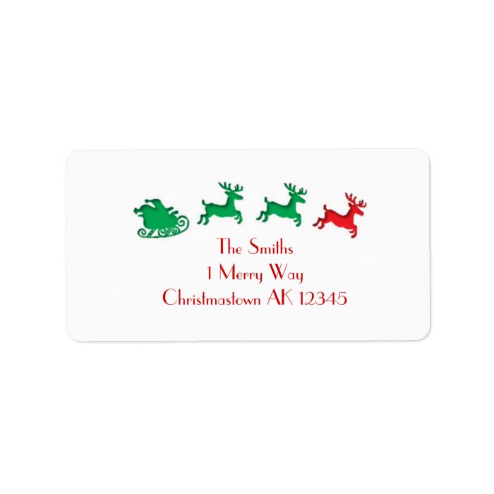 Santa's Sleigh letterpress address labels