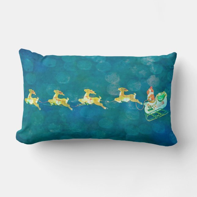 Santa's Sleigh Lumbar Pillow (Front)