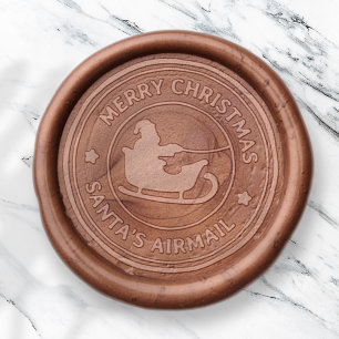 Santa's Sleigh Merry Christmas Vintage Wax Seal Stamp
