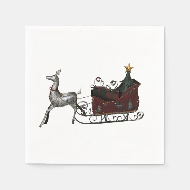 Santas Sleigh Napkins (Front)