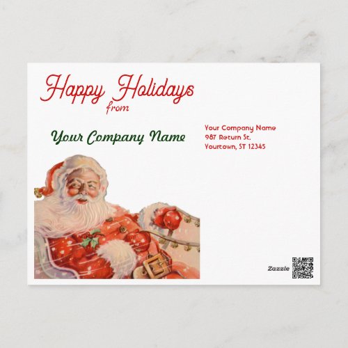Santas Sleigh Ride Business Holiday Postcard