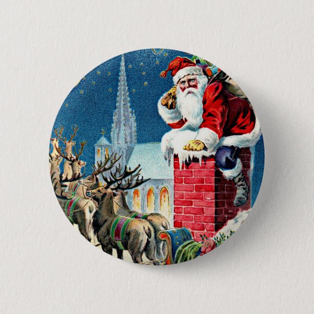 Santa's Sleigh Ride Button (Front)