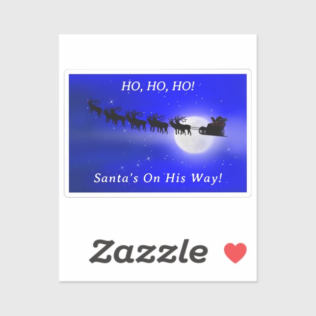 Santa's Sleigh Ride Christmas Sticker (Sheet)