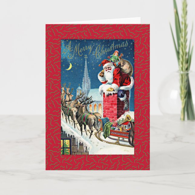 Santa's Sleigh Ride Holiday Card (Front)