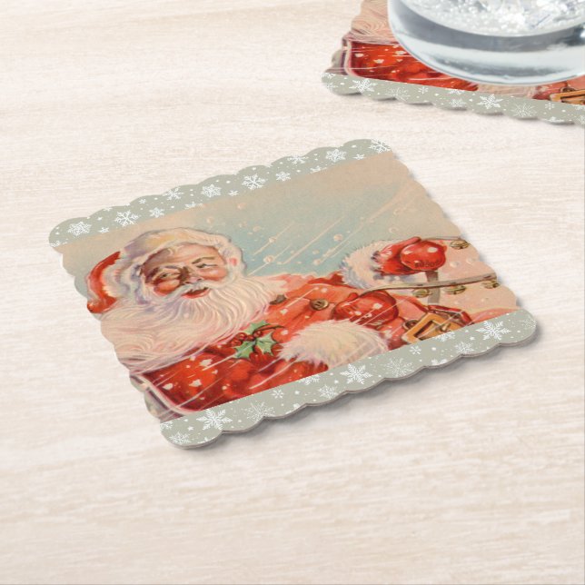 Santas Sleigh Ride Holiday Coaster (Angled)
