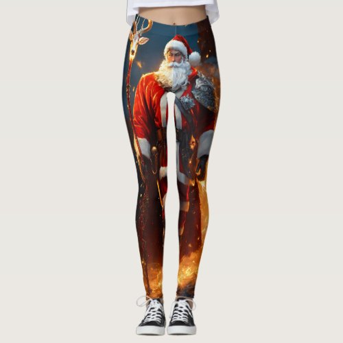 Santas Sleigh Ride Leggings _ Festive Comfort 