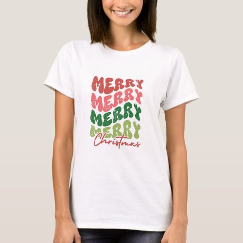 Santas Sleigh Ride Merry Christmas Graphic T_Shirt