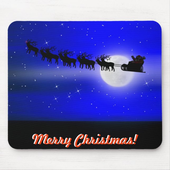 Santa's Sleigh Ride Mouse Pad (Front)