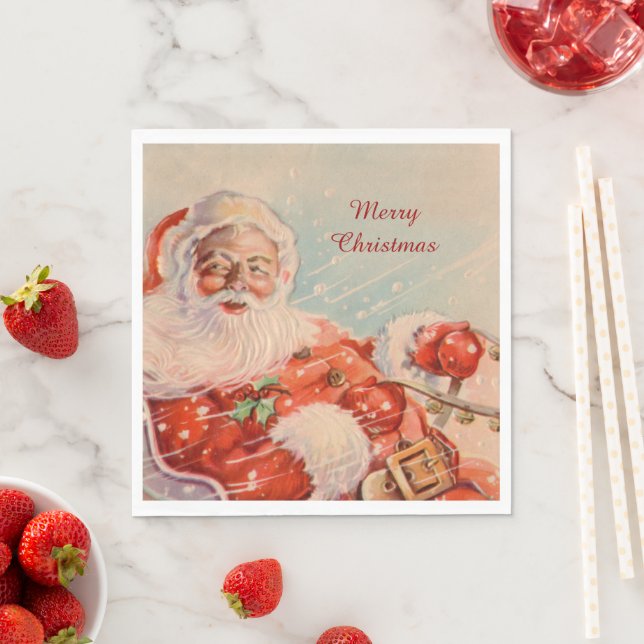 Santas Sleigh Ride Napkins (Insitu)