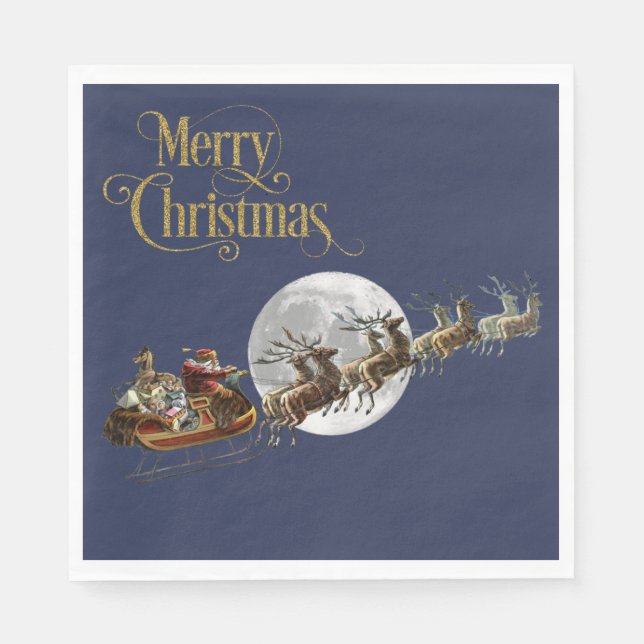 Santa's Sleigh Ride Napkins (Front)