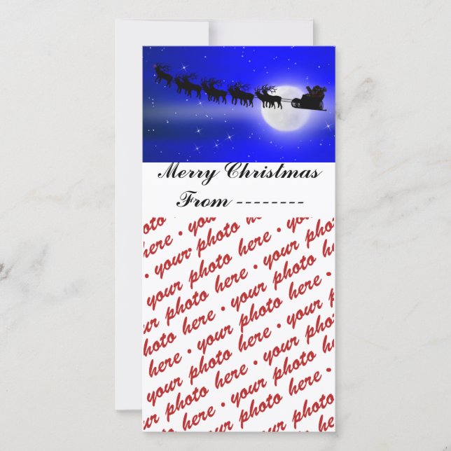 Santa's Sleigh Ride Photo Frame Holiday Card (Front)