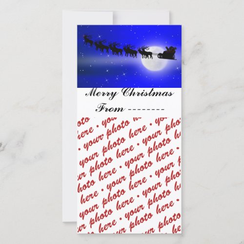 Santas Sleigh Ride Photo Frame Holiday Card