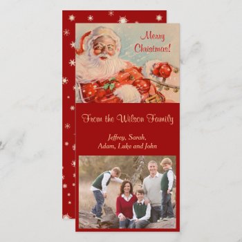 Santas Sleigh Ride Photocard Holiday Card by vintageamerican at Zazzle