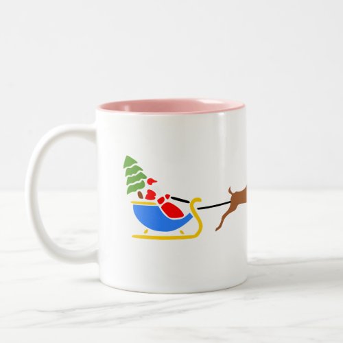 Santas Sleigh Ride Whimsical Mug