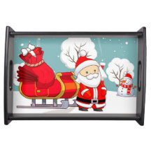 Santas Sleigh, Santa and Snowman