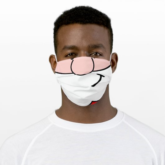 Santa's Smile Adult Cloth Face Mask (Worn)