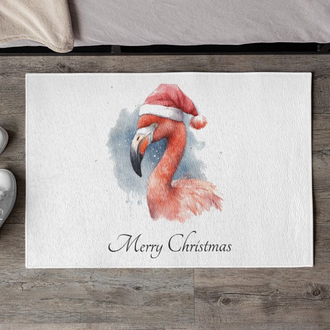 Santa's Snowbird Flamingo, custom Doormat (Creator Uploaded)