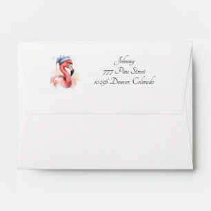 Santa's Snowbird Flamingo, custom Envelope