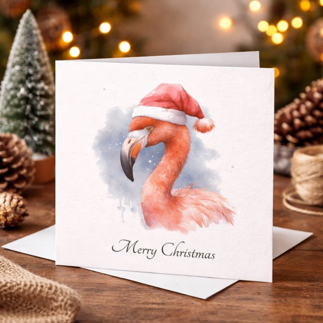 Santa's Snowbird Flamingo, custom Holiday Card (Creator Uploaded)