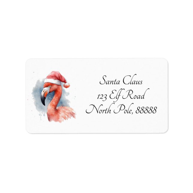 Santa's Snowbird Flamingo, custom Label (Front)