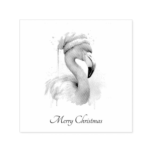 Santa's Snowbird Flamingo, custom Self-inking Stamp (Design)
