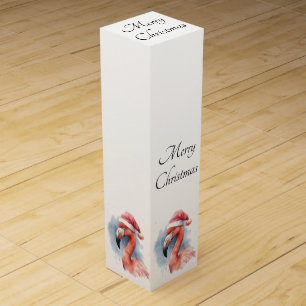 Santa's Snowbird Flamingo, custom Wine Box