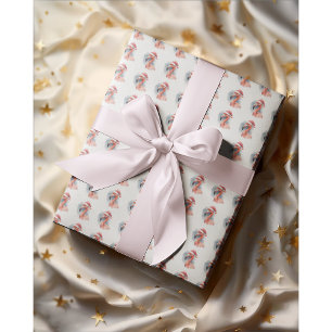 Santa's Snowbird Flamingo Wrapping Paper