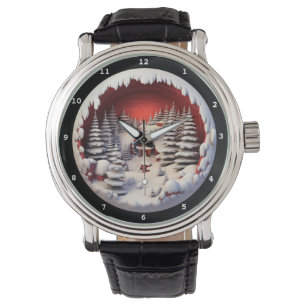 Santa's Snowy Forest Timepiece Watch