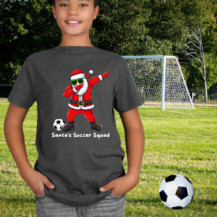 Santa's Soccer Squad Dabbing Santa Christmas T-Shirt