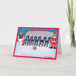 Santa's Soccer Team Greeting Card