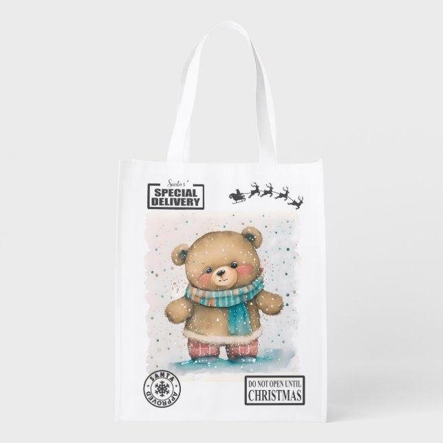 Santa's Special Delivery Santa Sack  Grocery Bag (Back)