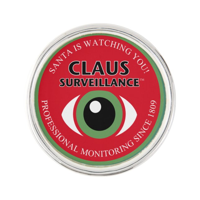 Santa's Spy Lapel Pin (Front)