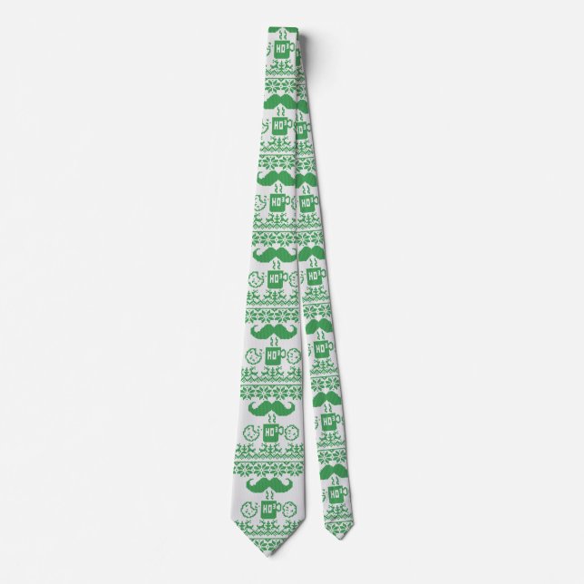 Santa's Stache Over Green Midnight Snack Tie (Front)