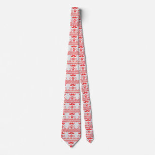 Santa's Stache Over Red Midnight Snack Neck Tie