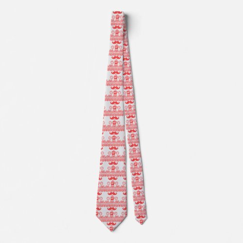 Santas Stache Over Red Midnight Snack Neck Tie