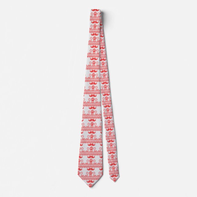 Santa's Stache Over Red Midnight Snack Neck Tie (Front)